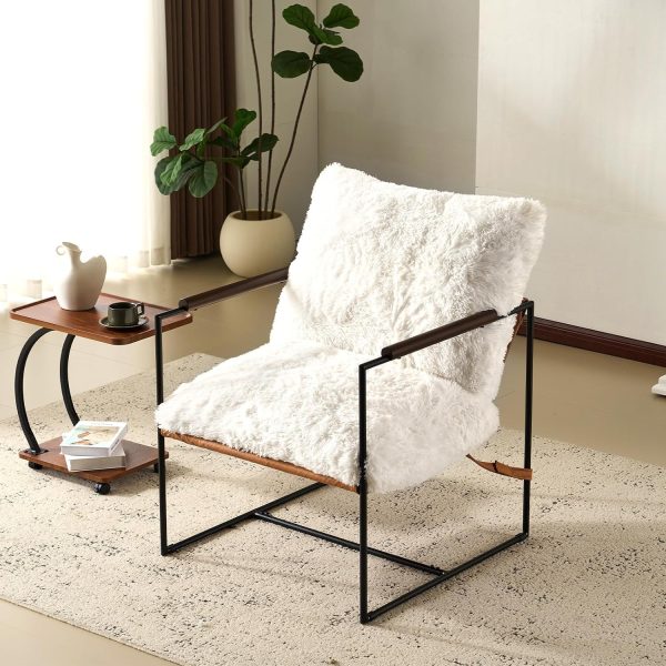 Upholstered sling accent chair
